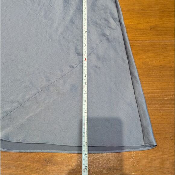 Aritzia Wilfred Only Slip Dusty Blue Satin Lightweight Midi Dress, size S - Picture 7 of 10